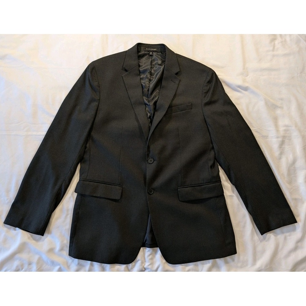 Banana Republic Blazer Mens 42R‎ Slate Gray Slim Wool Nailhead Marzotto Modern